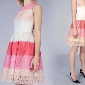 Betsy Johnson Pink Ombre Tear Drop Layered Lace Dress Size 12